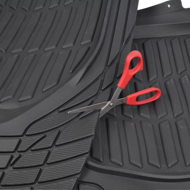 Motor Trend 923-BK Black FlexTough Contour Liners-Deep Dish Heavy Duty Rubber Floor Mats for Car SUV Truck & Van-All Weather Protection, Universal Trim to Fit Vehicles & Parts > Vehicle Parts & Accessories > Motor Vehicle Parts > Motor Vehicle Seating Motor Trend   