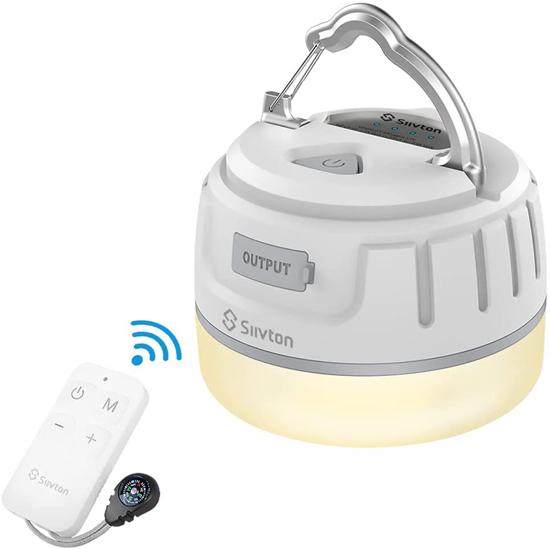 Siivton Camping Lights, Rechargeable Camping Lantern with Remote & Power Bank 6400Mah, LED Tent Light Ultra Bright for Camping, Hurricane Emergency Kits Sporting Goods > Outdoor Recreation > Camping & Hiking > Tent Accessories Siivton White  