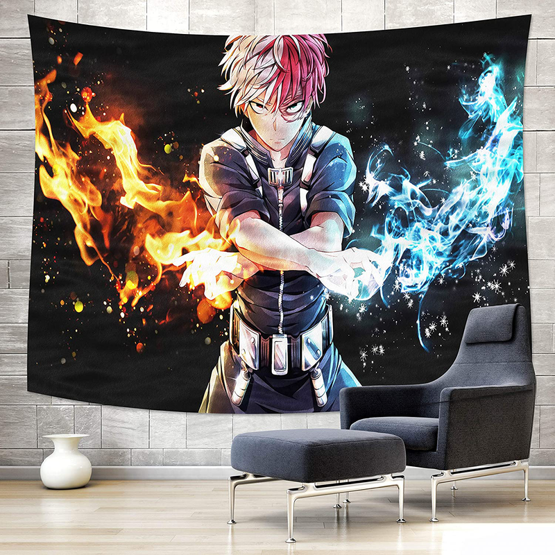 MEWE My Hero Academia Tapestry Wall Hanging Anime Tapestry Backdrop for Birthday Party Decoration Anime Gifts Bedroom 59x70in Home & Garden > Decor > Artwork > Decorative Tapestries MEWE My Hero Academia Tapestry 5 59x70in 