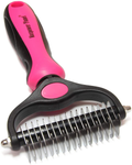 Maxpower Planet Pet Grooming Brush - Double Sided Shedding and Dematting Undercoat Rake Comb for Dogs and Cats,Extra Wide Animals & Pet Supplies > Pet Supplies > Dog Supplies Maxpower Planet Pink  