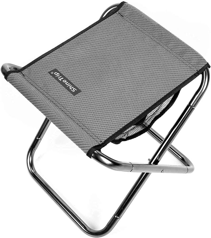 Folding Fishing Stool,Lightweight Camping Stools,Portable Compact Travel Stools Fold Camp Chair Stool for Walking Hiking Hunting (Grey, XL:13 X14 X16Inch)