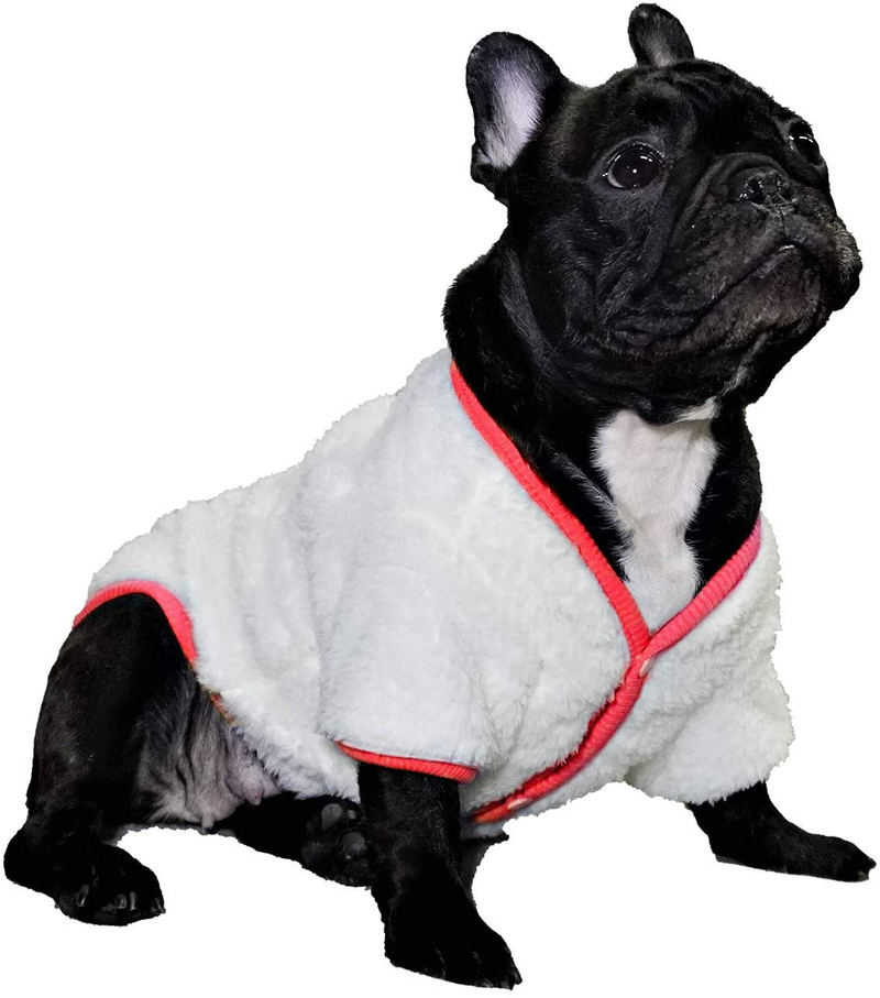 Loyanyy Plush Dog Pajamas for Cold Weather 4 Legged Clothes for Dog Cat Stretchy Puppy Kitten Onesie with Buttons Warm Soft Pet Jumpsuit Winter Coat Animals & Pet Supplies > Pet Supplies > Dog Supplies > Dog Apparel Loyanyy Z Red Medium 