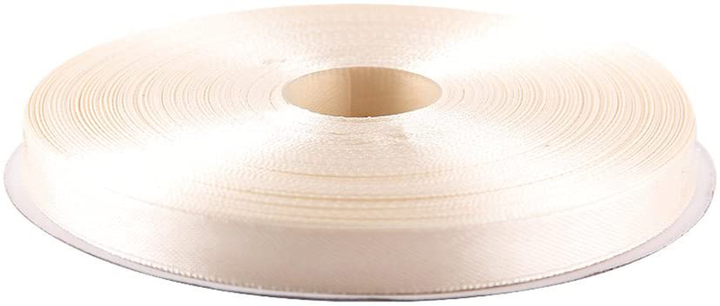 Topenca Supplies 3/8 Inches x 50 Yards Double Face Solid Satin Ribbon Roll, White Arts & Entertainment > Hobbies & Creative Arts > Arts & Crafts > Art & Crafting Materials > Embellishments & Trims > Ribbons & Trim Topenca Supplies Ivory 3/8" x 50 yards 