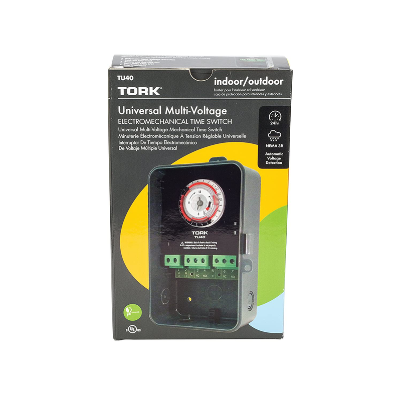 NSi Industries TORK TU40 Indoor/Outdoor 40-Amp Universal Multi-Volt Electromechanical Appliance Timer - 24-Hour Programming - Multiple On/Off Settings - 120-277-Volt - Compatible with Incandescent/Compact Fluorescent/LED - Same On/Off Times Each Day Home & Garden > Lighting Accessories > Lighting Timers NSI   