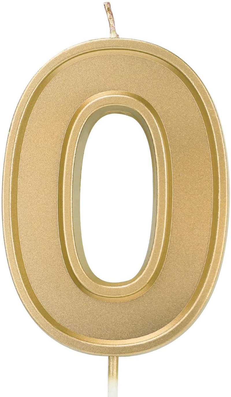 LUTER 3.94 Inches Oversized Birthday Candles Gold Glitter Birthday Cake Candles Number Candles Cake Topper Decoration for Wedding Party Kids Adults, Number 1 Home & Garden > Decor > Home Fragrances > Candles LUTER Number 0  
