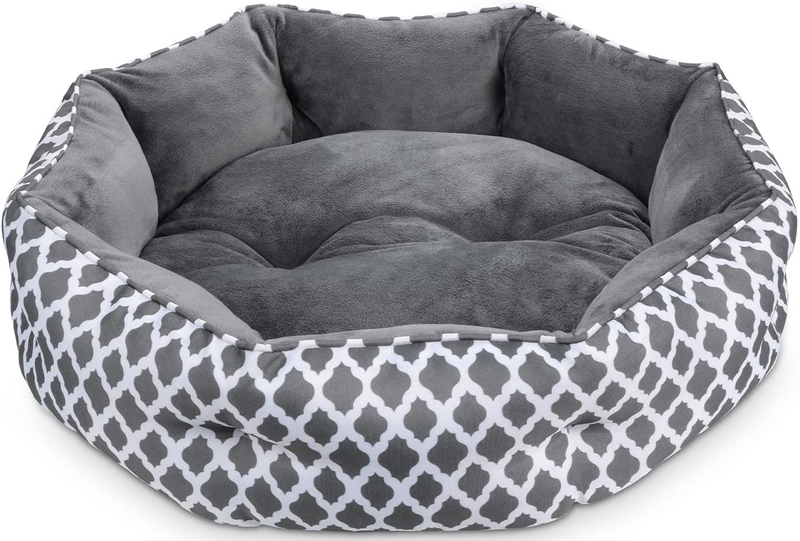 JOYO Cat Bed for Indoor Cats, Small Dog Bed for Small Dogs, round Plush Cat Bed with Waterproof Non-Slip Bottom, Double-Sided Soft Flannel Kitten Cushion Bed for Kittens, Kitty Self Warming Bed Animals & Pet Supplies > Pet Supplies > Dog Supplies > Dog Beds JOYO Grey Small 