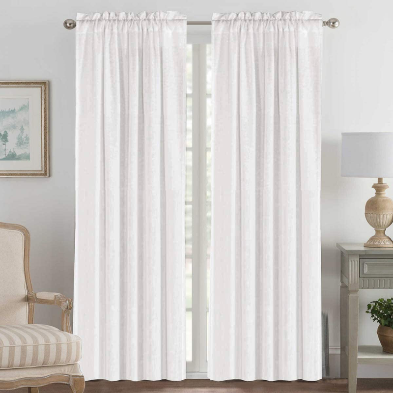 Linen Curtains Light Filtering Privacy Protecting Panels Premium Soft Rich Material Drapes with Rod Pocket, 2-Pack, 52 Wide x 96 inch Long, Natural Home & Garden > Decor > Window Treatments > Curtains & Drapes H.VERSAILTEX White 52"W x 108"L 