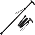 Collapsible Walking Stick for the Old Men Women Adjustable Folding Trekking Pole with Comfortable T Handles Sporting Goods > Outdoor Recreation > Camping & Hiking > Hiking Poles ATURQBRIS Black  