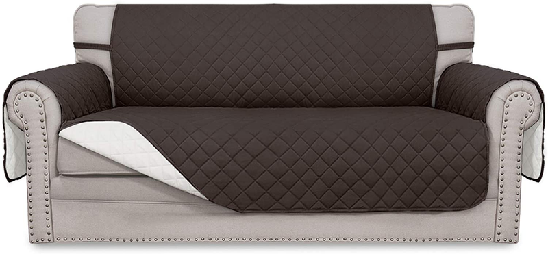 Easy-Going Sofa Slipcover Reversible Loveseat Sofa Cover Couch Cover for 2 Cushion Couch Furniture Protector with Elastic Straps for Pets Kids Dog Cat (Oversized Loveseat, Gray/Light Gray) Home & Garden > Decor > Chair & Sofa Cushions Easy-Going Chocolate/Ivory 54'' 