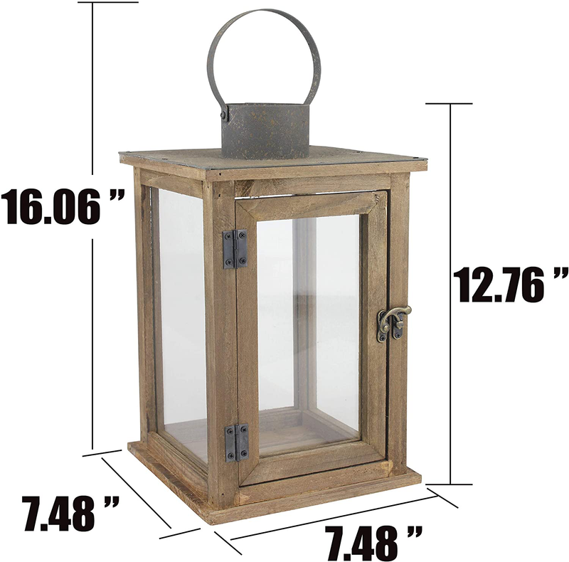 Stonebriar SB-5174B Rustic 12.5" Wooden Candle Lantern, Large, Brown Home & Garden > Decor > Home Fragrance Accessories > Candle Holders Stonebriar   