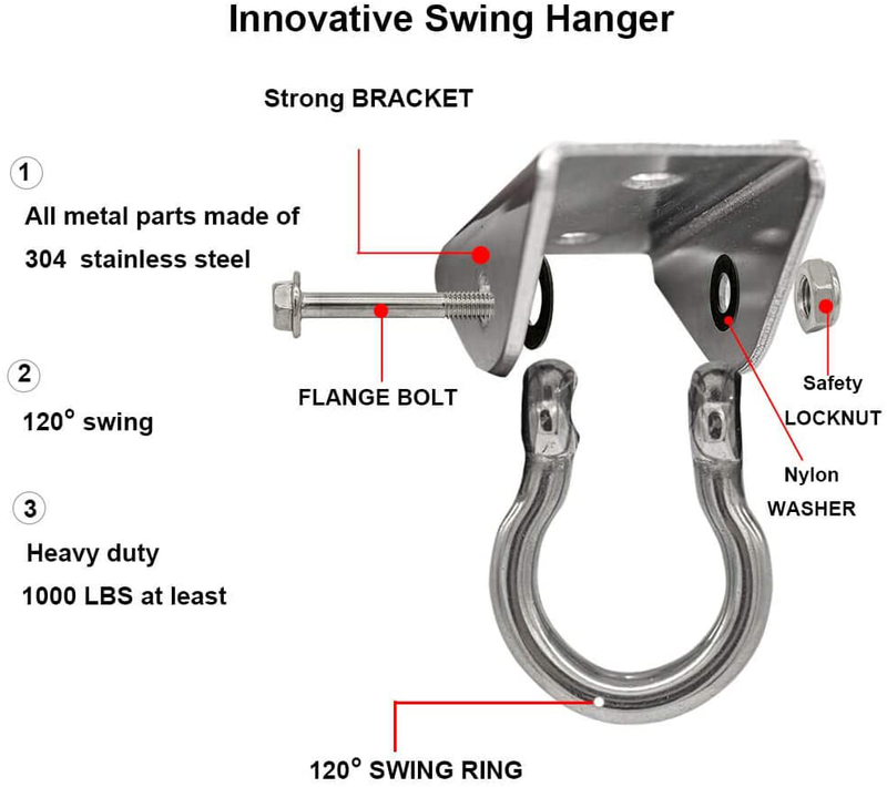 Porch Swing Hanging Spring Kit - 1600 Lbs Heavy Duty Suspension Swing Hangers Hardware, Hammock Hooks Ceiling Mount Set (2 Sets) Home & Garden > Lawn & Garden > Outdoor Living > Porch Swings BLASCOOL   