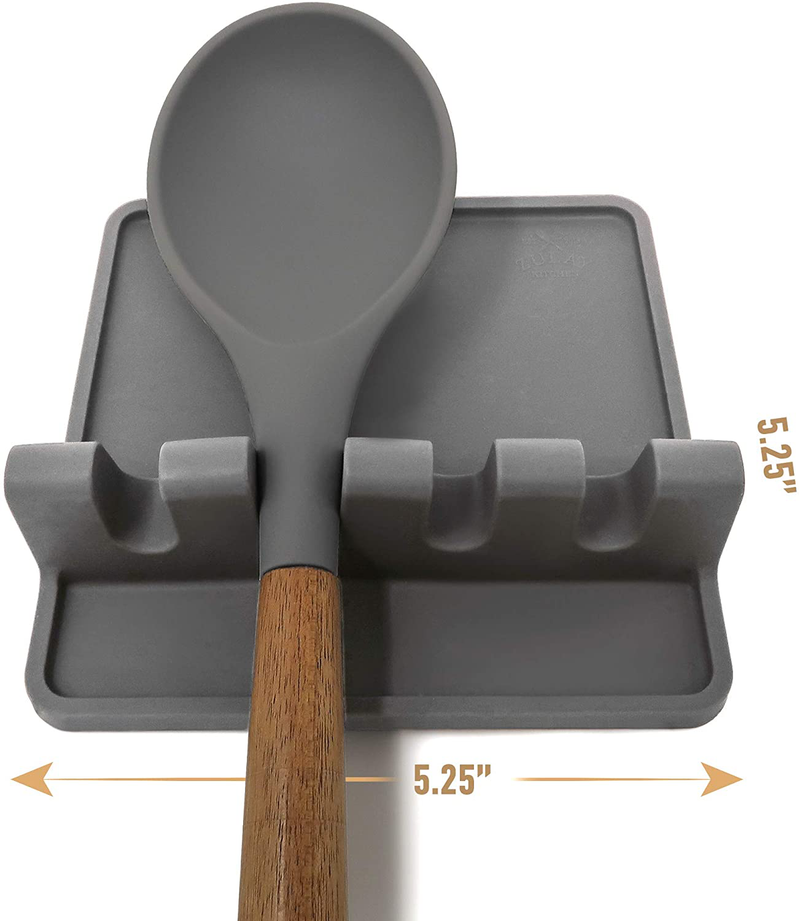 Silicone Utensil Rest with Drip Pad for Multiple Utensils, Heat-Resistant, BPA-Free Spoon Rest & Spoon Holder for Stove Top, Kitchen Utensil Holder for Spoons, Ladles, Tongs & More - by Zulay Home & Garden > Kitchen & Dining > Kitchen Tools & Utensils Zulay Kitchen   