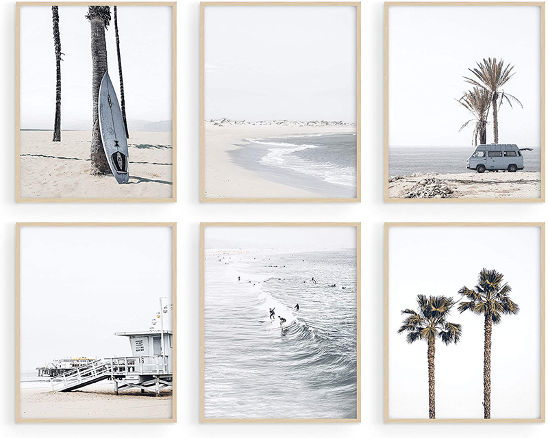 Haus and Hues Beach Posters and Beach Wall Decor - Set of 6 Beach Art Prints Black and White Beach Pictures Wall Art Beach Art Wall Decor Coastal Wall Art Beach Prints Wall Art UNFRAMED (Greige, 8X10) Home & Garden > Decor > Artwork > Posters, Prints, & Visual Artwork HAUS AND HUES Greige 8x10 Unframed 