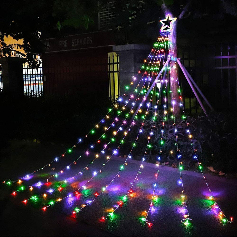 Christmas Decorations Outdoor Lights,16.4 ft 320 LED Star Christmas Tree Lights,8 Memory Lighting Modes&Timer Christmas Star Lights for Yard,Wedding,Party,Christmas Decorations (Multicolor) Home & Garden > Decor > Seasonal & Holiday Decorations& Garden > Decor > Seasonal & Holiday Decorations DINGFU   