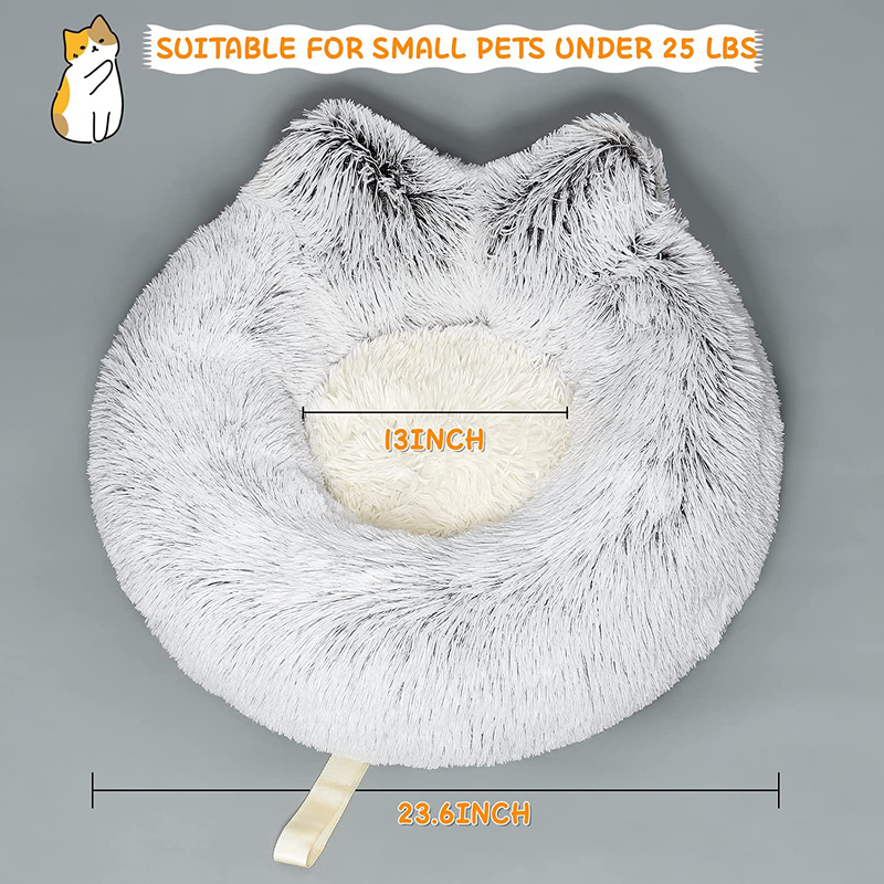 Lazy Rabbit Upgrade Cat Bed+Blanket for Indoor Cats, Fluffy Calming Self Warming round Cushion（20 Inch, 24 Inch , Machine Washable, Non-Slip, Gradual Color Animals & Pet Supplies > Pet Supplies > Cat Supplies > Cat Beds Lazy Rabbit   