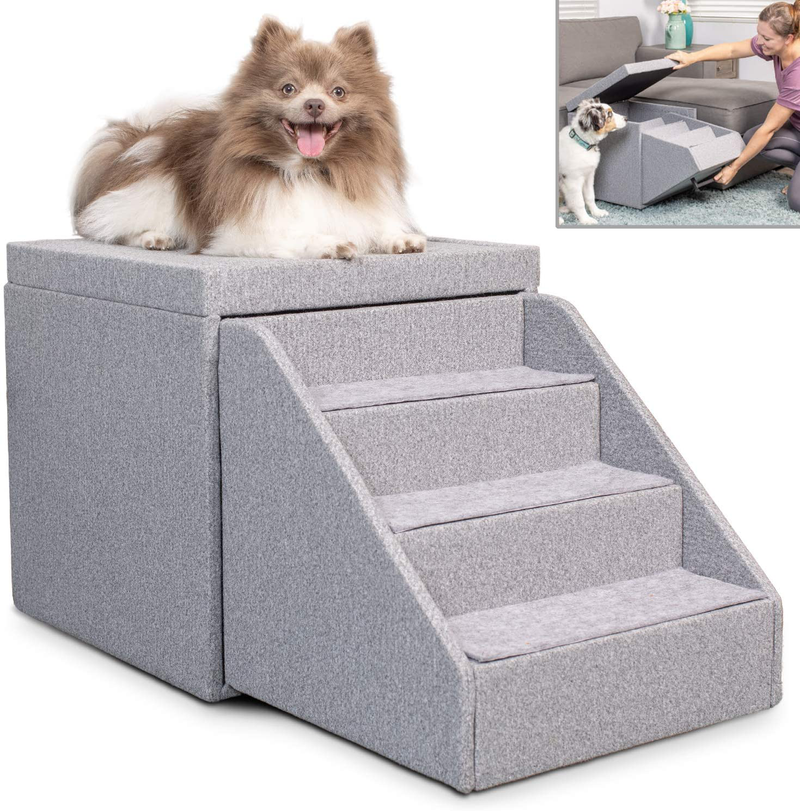 Petfusion Multi-Purpose Pet Stairs, Foldaway Cat & Dog Steps. Ottoman & Dog Toy Basket & Storage, Great Dog & Cat Window Perch (18X18X18”) Perfect Pet Steps for Couch, Bed, or Window. 1 Year Warr Animals & Pet Supplies > Pet Supplies > Cat Supplies > Cat Beds PetFusion   