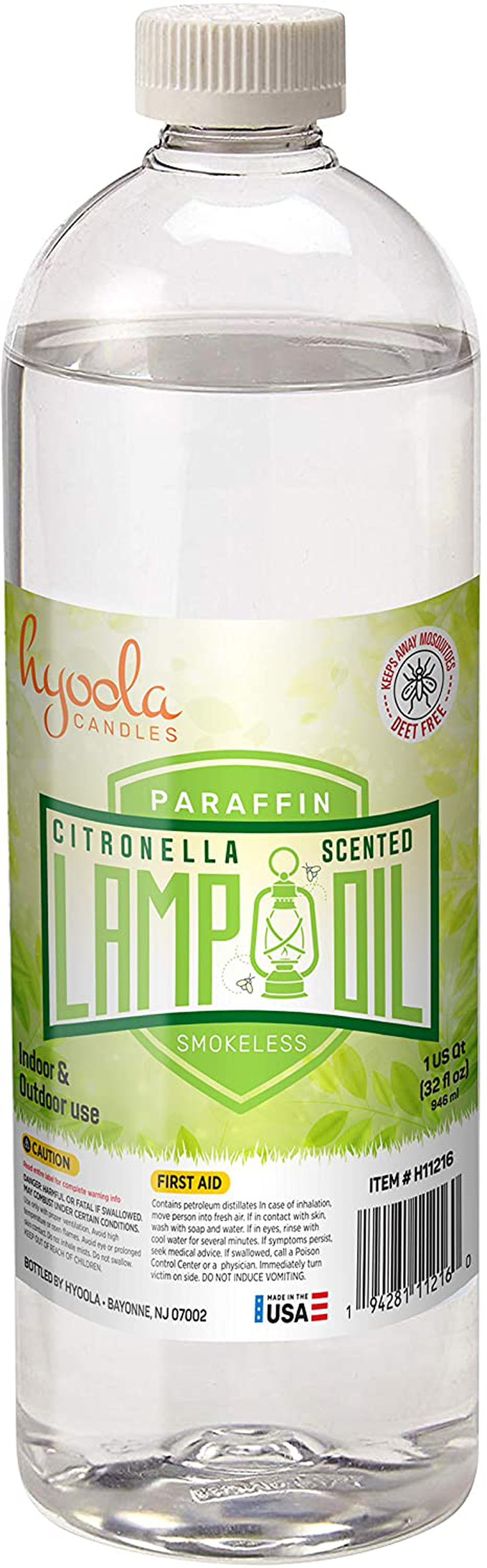Citronella Lamp Oil, 1 Gallon - Smokeless Insect and Mosquito Repellent Scented Paraffin Fluid for Indoor and Outdoor Lamp, Lantern and Oil Candle Use - by Hyoola Home & Garden > Lighting Accessories > Oil Lamp Fuel Hyoola 32 Ounces  