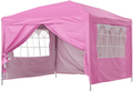OVASTLKUY 10 x 10 ft Outdoor Pop-Up Canopy Tent Gazebo Heavy Duty Party Wedding Event Tent (with Side Wall, Red) Home & Garden > Lawn & Garden > Outdoor Living > Outdoor Structures > Canopies & Gazebos OVASTLKUY Pink with side wall 