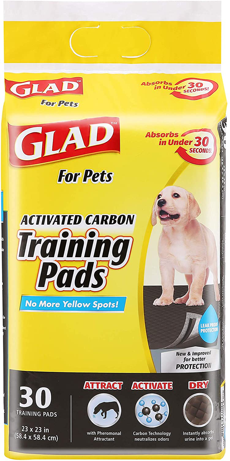 Glad for Pets Black Charcoal Puppy Pads-New & Improved Puppy Potty Training Pads That ABSORB & NEUTRALIZE Urine Instantly-Training Pads for Dogs, Dog Pee Pads, Pee Pads for Dogs, Dog Crate Pads