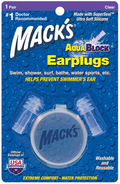 Mack's AquaBlock Swimming Earplugs - Comfortable, Waterproof, Reusable Silicone Ear Plugs for Swimming, Snorkeling, Showering, Surfing and Bathing Sporting Goods > Outdoor Recreation > Boating & Water Sports > Swimming McKeon Products, Inc. 1 Pair - Clear  
