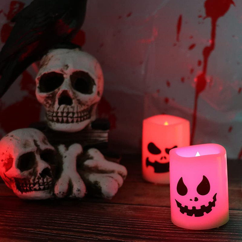 GenSwin Halloween Flameless Votive Candles Color Changing with Remote Timer, Battery Operated LED Tealight Candles for Halloween Home Decoration Gifts(6 Pack, 1.5” x 2”)(Battery Included) Arts & Entertainment > Party & Celebration > Party Supplies GenSwin   