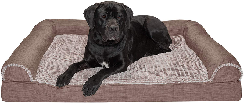 Furhaven Orthopedic, Cooling Gel, and Memory Foam Pet Beds for Small, Medium, and Large Dogs and Cats - Luxe Perfect Comfort Sofa Dog Bed, Performance Linen Sofa Dog Bed, and More Animals & Pet Supplies > Pet Supplies > Dog Supplies > Dog Beds Furhaven Faux Fur & Linen Woodsmoke Sofa Bed (Cooling Gel Foam) Jumbo Plus (Pack of 1)