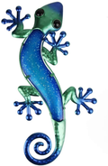 HONGLAND Metal Gecko Wall Decor Outdoor Lizard Art Sculpture Indoor Glass Decorations for Home Green,15 Inches Home & Garden > Decor > Artwork > Sculptures & Statues HONGLAND Blue  