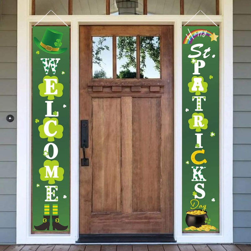DAZONGE St. Patrick'S Day Decorations | Lucky St. Patty'S Day Welcome Signs for Porch/Front Door/Home Decor | St. Patrick'S Day Party Accessory