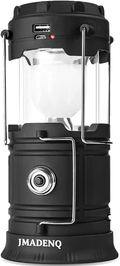 Lanterns, Camping Lantern, Solar Lantern Flashlights Charging for Phone, USB Rechargeable Led Camping Lantern, Collapsible & Portable for Emergency, Hurricanes, Power Outage, Storm (2 Pack) Home & Garden > Lighting > Lamps JMADENQ Black 1  