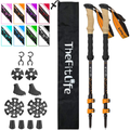 Thefitlife Carbon Fiber Trekking Poles – Collapsible and Telescopic Walking Sticks with Natural Cork Handle and Extended EVA Grips, Ultralight Nordic Hiking Poles for Backpacking Camping Sporting Goods > Outdoor Recreation > Camping & Hiking > Hiking Poles TheFitLife Orange  