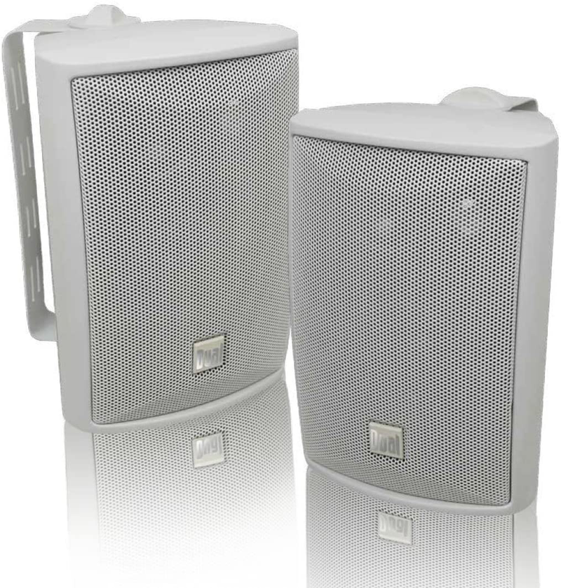 Dual Electronics LU43PB 3-Way High Performance Outdoor Indoor Speakers with Powerful Bass | Effortless Mounting Swivel Brackets | All Weather Resistance | Expansive Stereo Sound Coverage | Sold in Pairs , Black , case Electronics > Audio > Audio Components > Speakers Dual Electronics LU43PW Pair of Indoor/Outdoor Speakers White  