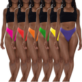 Sexy Basics Women's 6-Pack Active Sport Thong Buttery Soft Panties Underwear  Sexy Basics 6 Pack- Neon Solids X-Large 