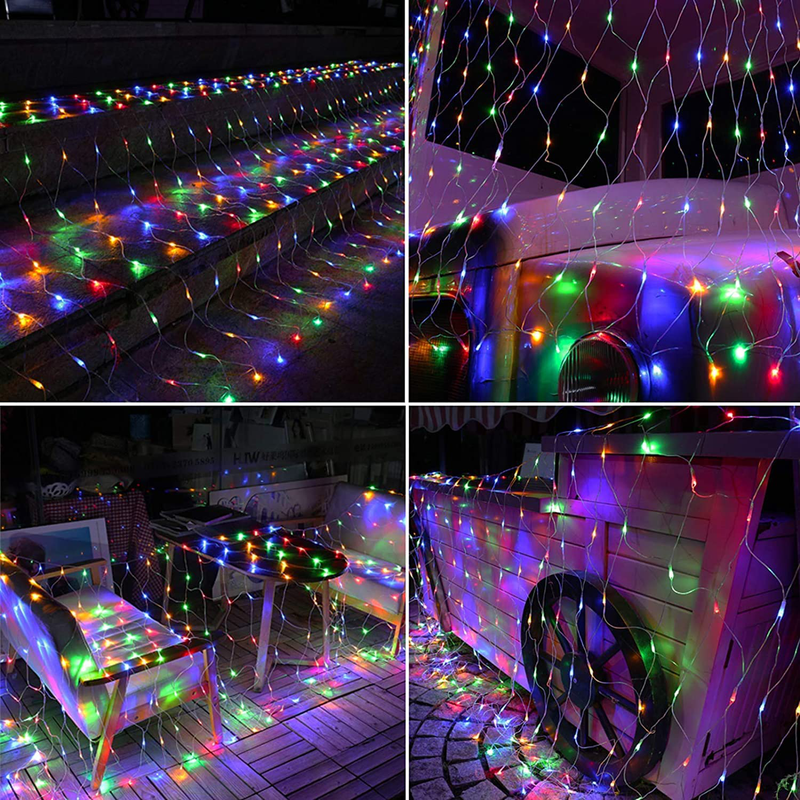 Colorful LED Net Lights Christmas Day Decoration Fairy String Christmas Light Mesh Home & Garden > Decor > Seasonal & Holiday Decorations YIZHOUER   