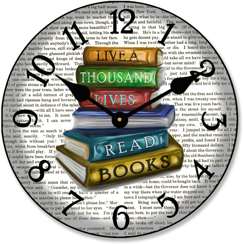 Library Wall Clock, Available in 8 Sizes, Most Sizes Ship The Next Business Day, Whisper Quiet. Home & Garden > Decor > Clocks > Wall Clocks The Big Clock Store 12-Inch  