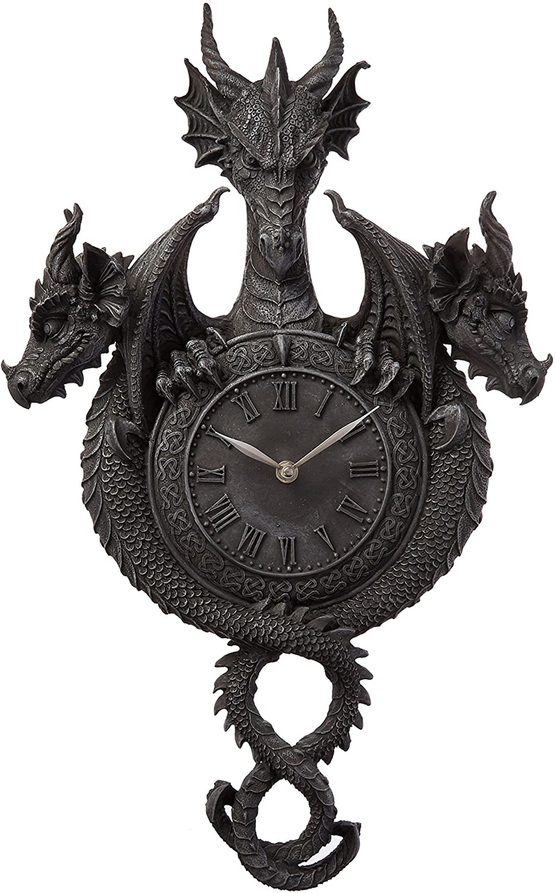 Design Toscano CL3351 Past, Present, Future Sculptural Dragon Wall Clock,greystone Home & Garden > Decor > Clocks > Wall Clocks Design Toscano   