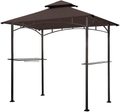 Eurmax 5x8 Grill Gazebo Shelter for Patio and Outdoor Backyard BBQ's, Double Tier Soft Top Canopy and Steel Frame with Bar Counters, Bonus LED Light X2 (Khaki) Home & Garden > Lawn & Garden > Outdoor Living > Outdoor Structures > Canopies & Gazebos Eurmax brown  