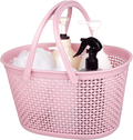 Rejomiik Portable Shower Caddy Basket, Plastic Organizer Storage Tote with Handles for Bathroom, College Dorm, Kitchen - Grey