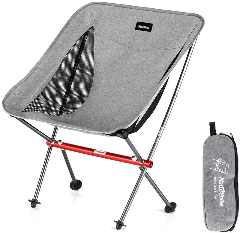 Naturehike Portable Camping Chair - Compact Ultralight Folding Backpacking Chairs, Small Collapsible Foldable Packable Lightweight Backpack Chair in a Bag for Outdoor, Camp, Picnic, Hiking (Green) Sporting Goods > Outdoor Recreation > Camping & Hiking > Camp Furniture Naturehike Grey  
