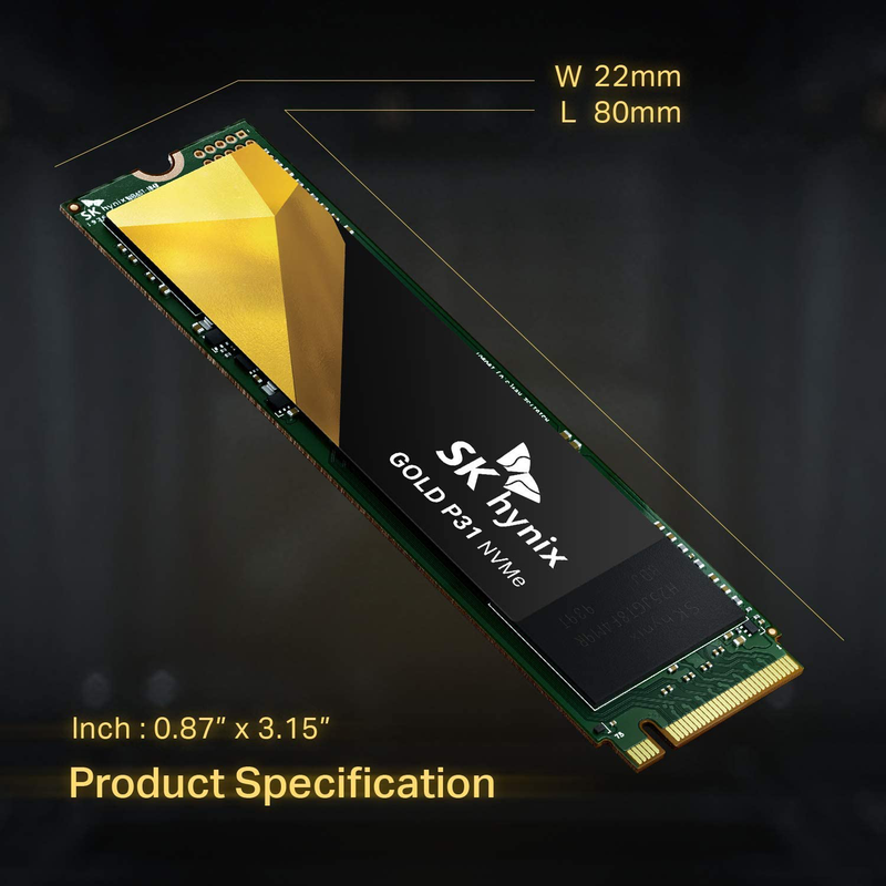 SK hynix Gold P31 PCIe NVMe Gen3 M.2 2280 Internal SSD | 1TB NVMe | Up to 3500MB/S | Compact M.2 SSD Form Factor SK hynix SSD | Internal Solid State Drive with 128-Layer NAND Flash Electronics > Electronics Accessories > Computer Components > Storage Devices SK hynix   