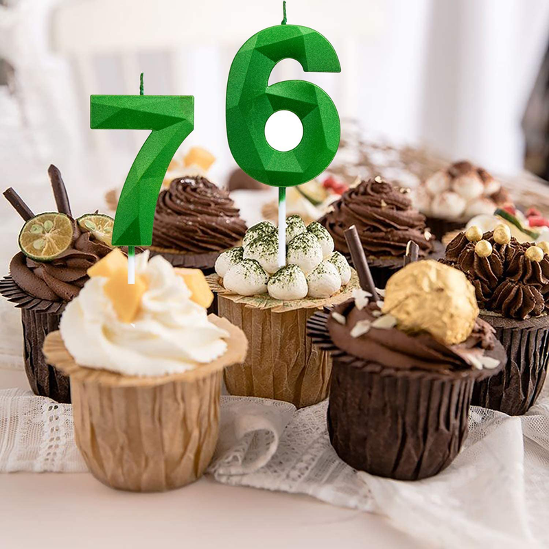 Green Happy Birthday Cake Candles,Wedding Cake Number Candles,3D Design Cake Topper Decoration for Party Kids Adults (Green Number 6) Home & Garden > Decor > Seasonal & Holiday Decorations& Garden > Decor > Seasonal & Holiday Decorations MEIMEI   