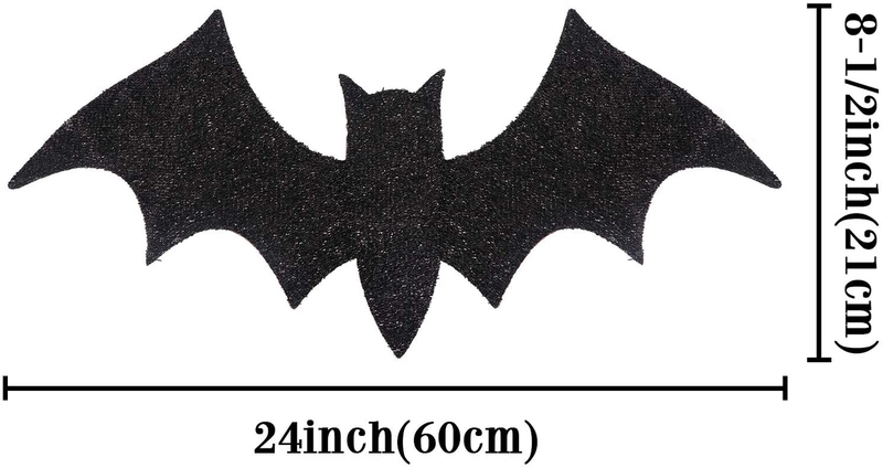 Ivenf Halloween Decorations, 24 inches 3D Glitter Scary Hanging Bat with Lights, Yard Porch Wall Party Decor Outdoor Arts & Entertainment > Party & Celebration > Party Supplies Ivenf   