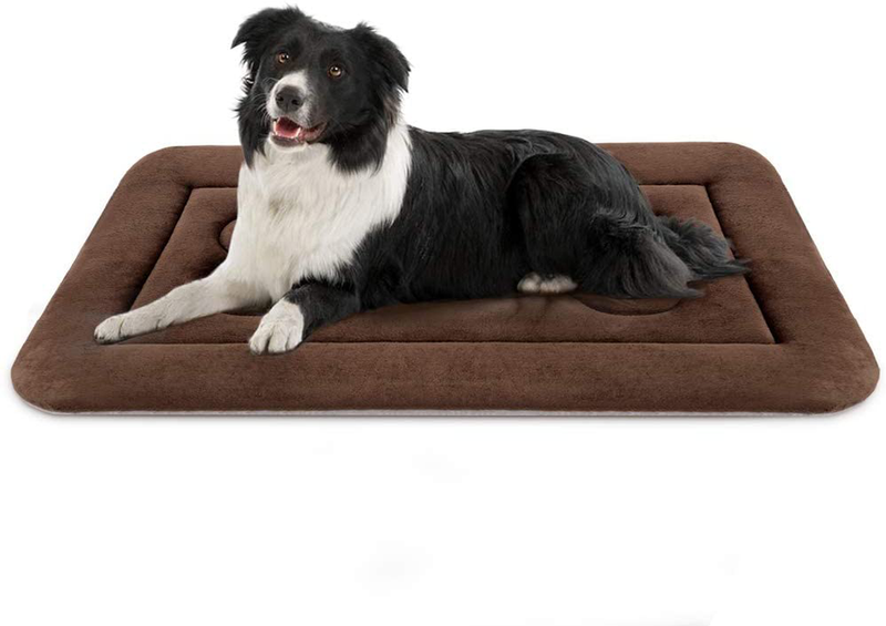 Dog Bed Large Crate Mat 42 in Non-Slip Washable Soft Mattress Kennel Pads Animals & Pet Supplies > Pet Supplies > Dog Supplies > Dog Beds JoicyCo Dark Brown 36" 