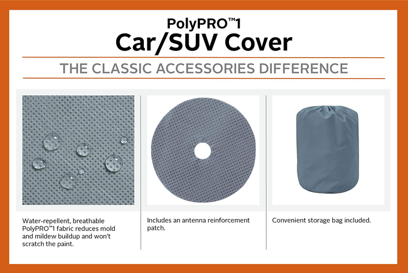 Classic Accessories 10-010-051001-00 OverDrive PolyPro 1 Full Size Sedan Car Cover,Biodiesel  Classic Accessories   