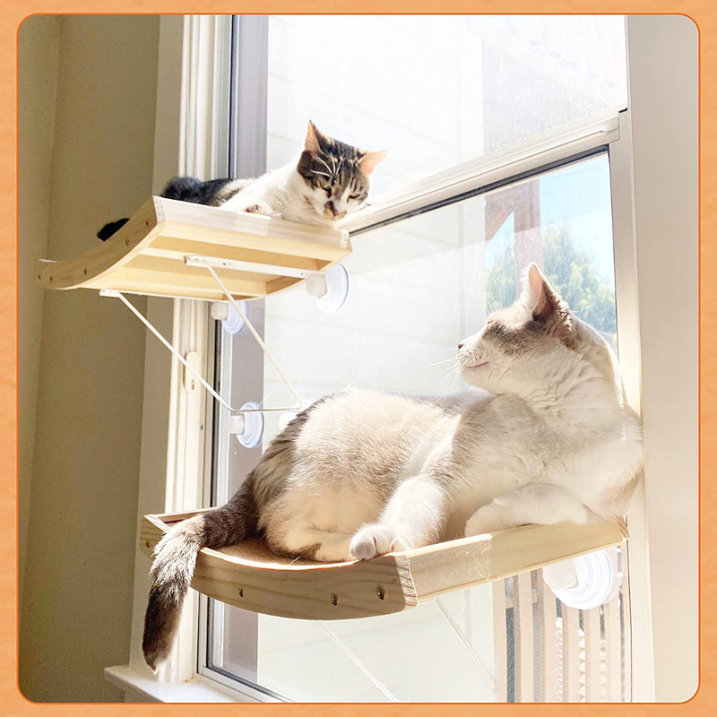 JOYO Cat Window Perch, Cat Hammock Window Seat with Strong Suction Cups, Window Mounted Cat Bed for Indoor Cats, Weighted up to 40Lb, Safety, Space Saving, Easy to Assemble Animals & Pet Supplies > Pet Supplies > Cat Supplies > Cat Beds JOYO   