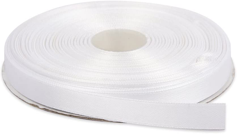 Topenca Supplies 3/8 Inches x 50 Yards Double Face Solid Satin Ribbon Roll, White Arts & Entertainment > Hobbies & Creative Arts > Arts & Crafts > Art & Crafting Materials > Embellishments & Trims > Ribbons & Trim Topenca Supplies White 1/2" x 50 yards 