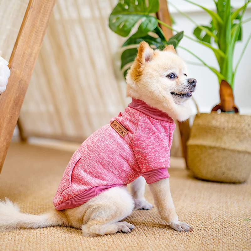 KOOLTAIL Dog Fall Winter Sweater for Small Medium Large Dogs or Cats, Soft & Warm Cold Weather Stylish Clothes, Pet Thickening Coat (XS/S/M/L, Pink/Navy/Grey) Animals & Pet Supplies > Pet Supplies > Cat Supplies > Cat Apparel KOOLTAIL   