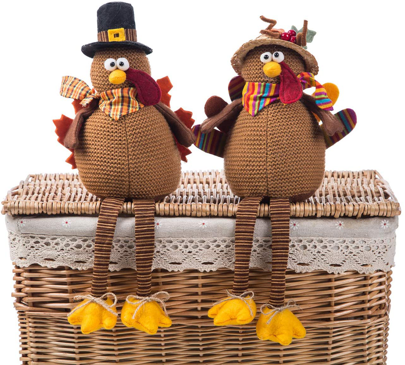 Ogrmar 2 Pack Stuffed Turkey Couple Doll Thanksgiving Tabletop Decoration Exquisite Handmade Turkey Doll Kit for Autumn Fall Thanksgiving Home Decor Home & Garden > Decor > Seasonal & Holiday Decorations& Garden > Decor > Seasonal & Holiday Decorations Ogrmar   