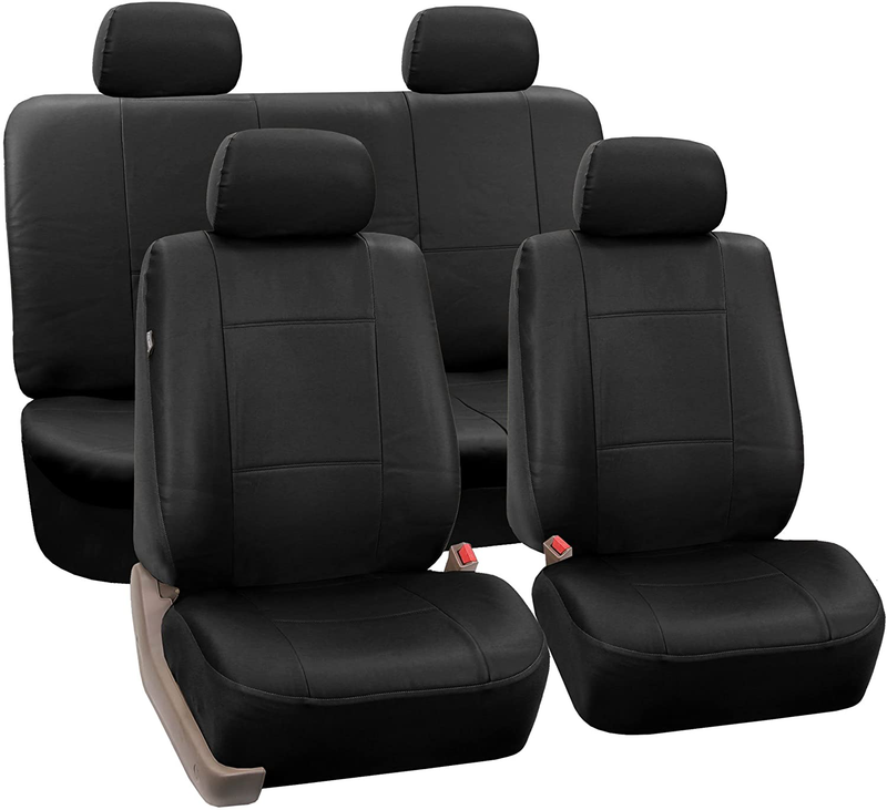 FH-PU001114 PU Leather Car Seat Covers Solid Tan color Vehicles & Parts > Vehicle Parts & Accessories > Motor Vehicle Parts > Motor Vehicle Seating ‎FH Group Solid Black Full Set Full Set 