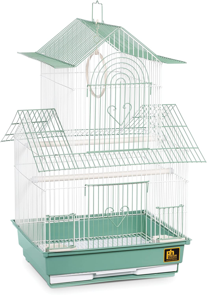 Prevue Hendryx SP1720-4 Shanghai Parakeet Cage, Green and White Animals & Pet Supplies > Pet Supplies > Bird Supplies > Bird Cages & Stands Prevue Hendryx Size: Pack of 1  