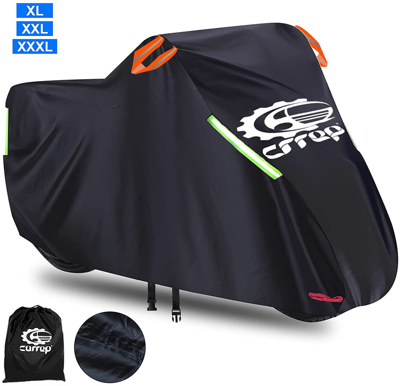 Upgraded XXL Motorcycle Cover Waterproof Outdoor - Thicker and Tear Proof Scooter Cover Against Dust Rain UV - Compatible with 104'' Harley Davison, Honda, Yamaha (XXL) Vehicles & Parts > Vehicle Parts & Accessories > Vehicle Maintenance, Care & Decor > Vehicle Covers > Vehicle Storage Covers > Motorcycle Storage Covers Helen Butler XXXL  